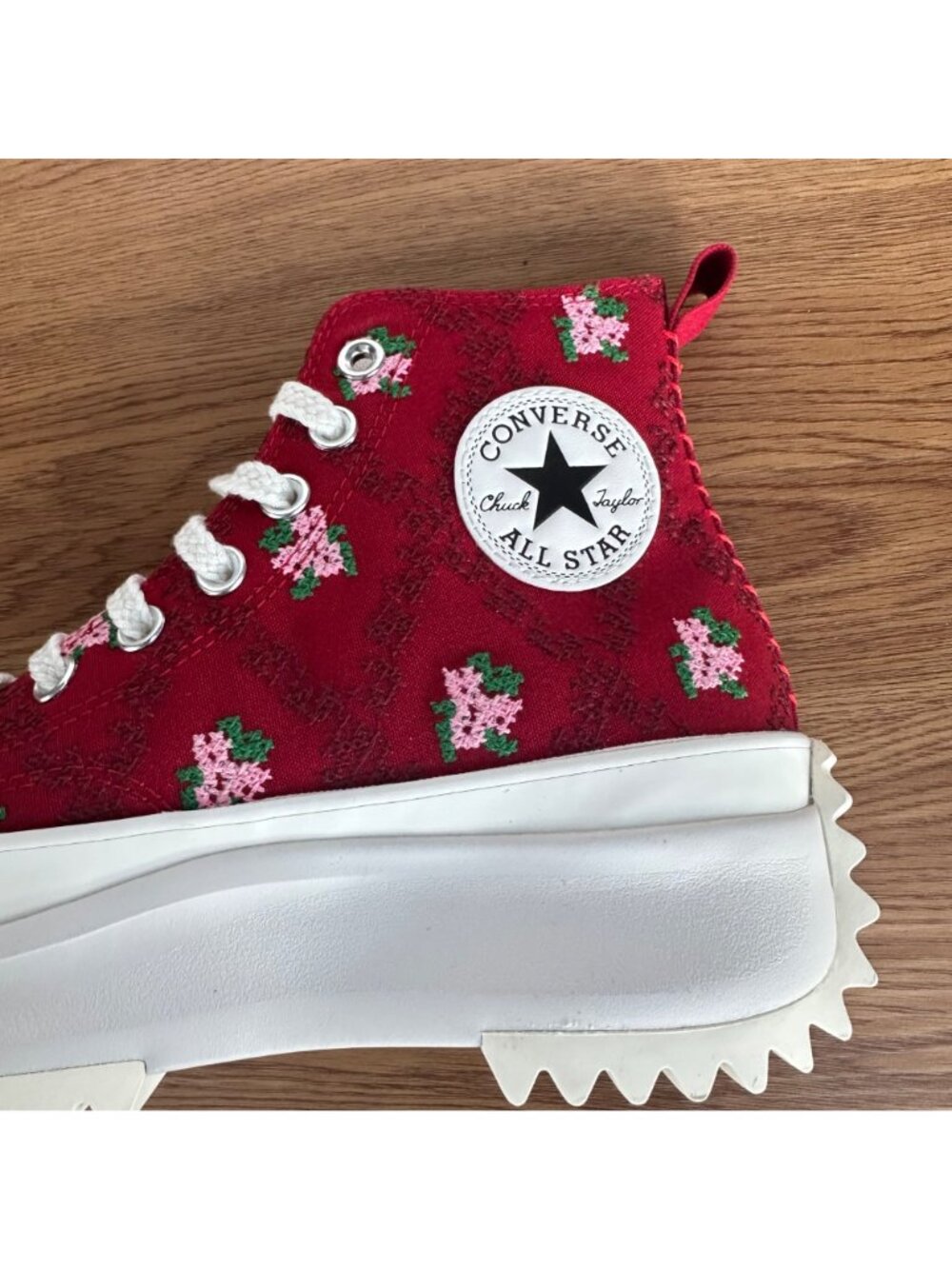 ❤️CONVERSE Run Star Hike Hi Rose Cross Stitch Sz 9 Womens Shoes Sneakers A14885C - Picture 12 of 14